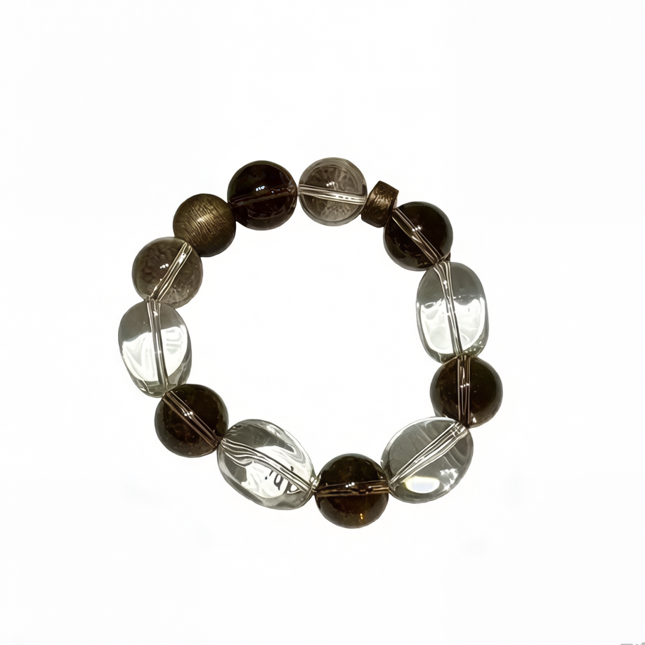 Ripple Energy Healing Bracelet - Clear Quartz, Tea Crystal & Agarwood | Aura Feng