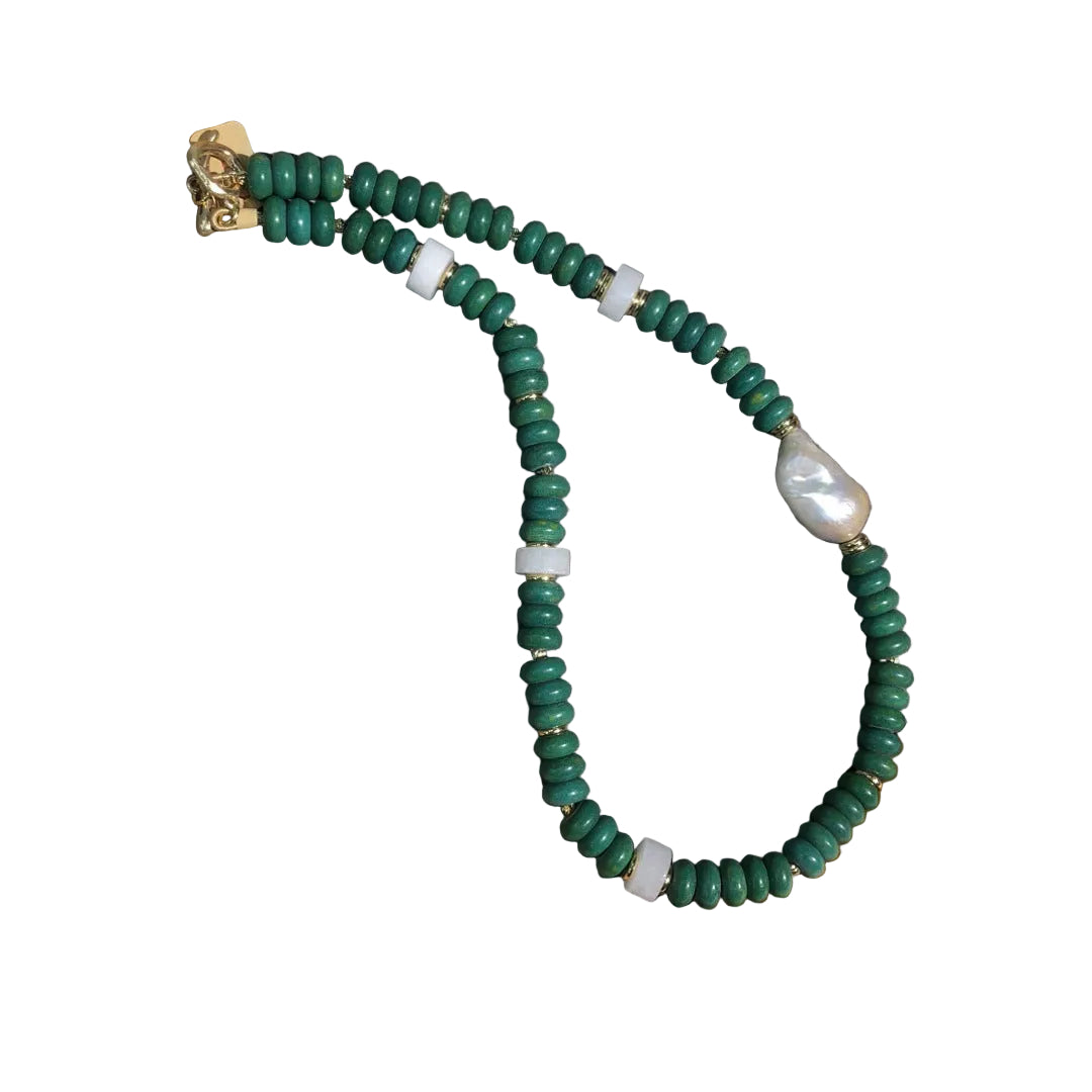 Green Turquoise Beaded Necklace