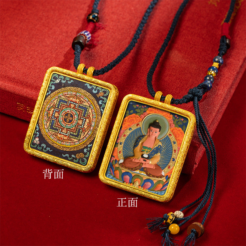 Chinese zodiac guardian buddha thangka pendant for spiritual protection