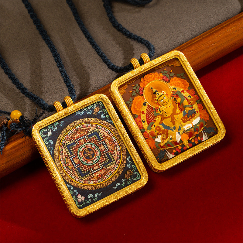 Chinese zodiac guardian buddha thangka pendant for spiritual protection