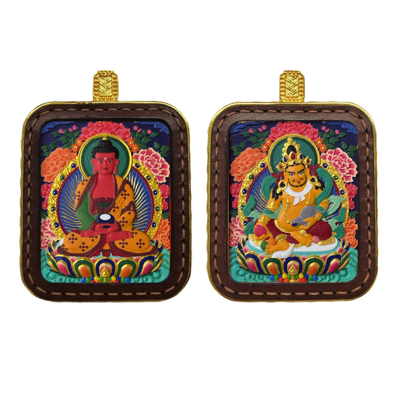 Chinese zodiac guardian buddha thangka pendant for spiritual protection