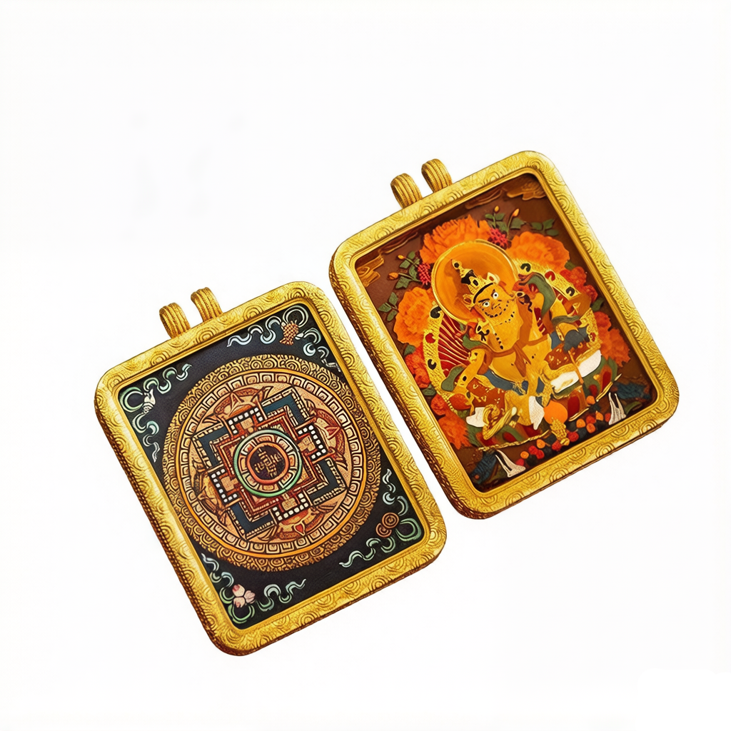 Chinese zodiac guardian buddha thangka pendant for spiritual protection