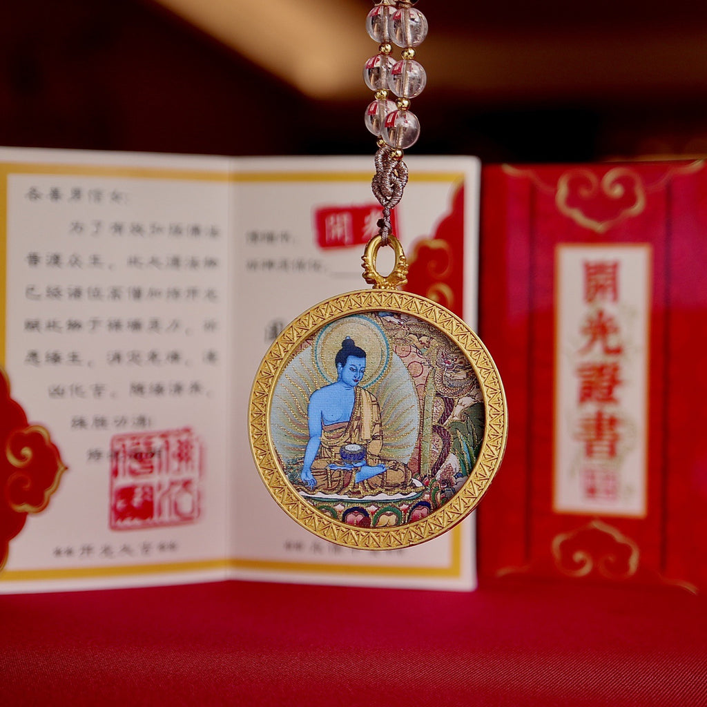 Medicine Buddha healing pendant Tibetan spiritual amulet