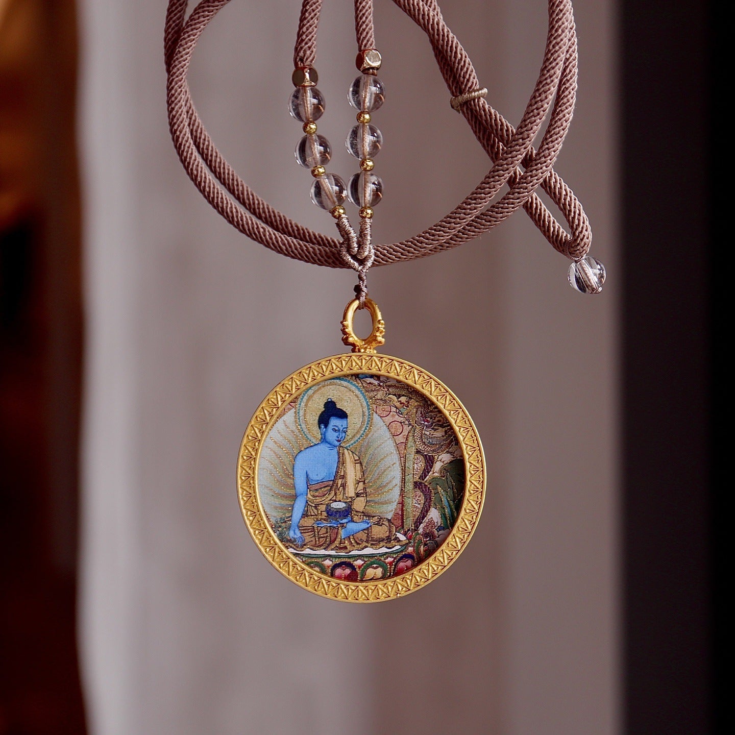 Medicine Buddha healing pendant Tibetan spiritual amulet