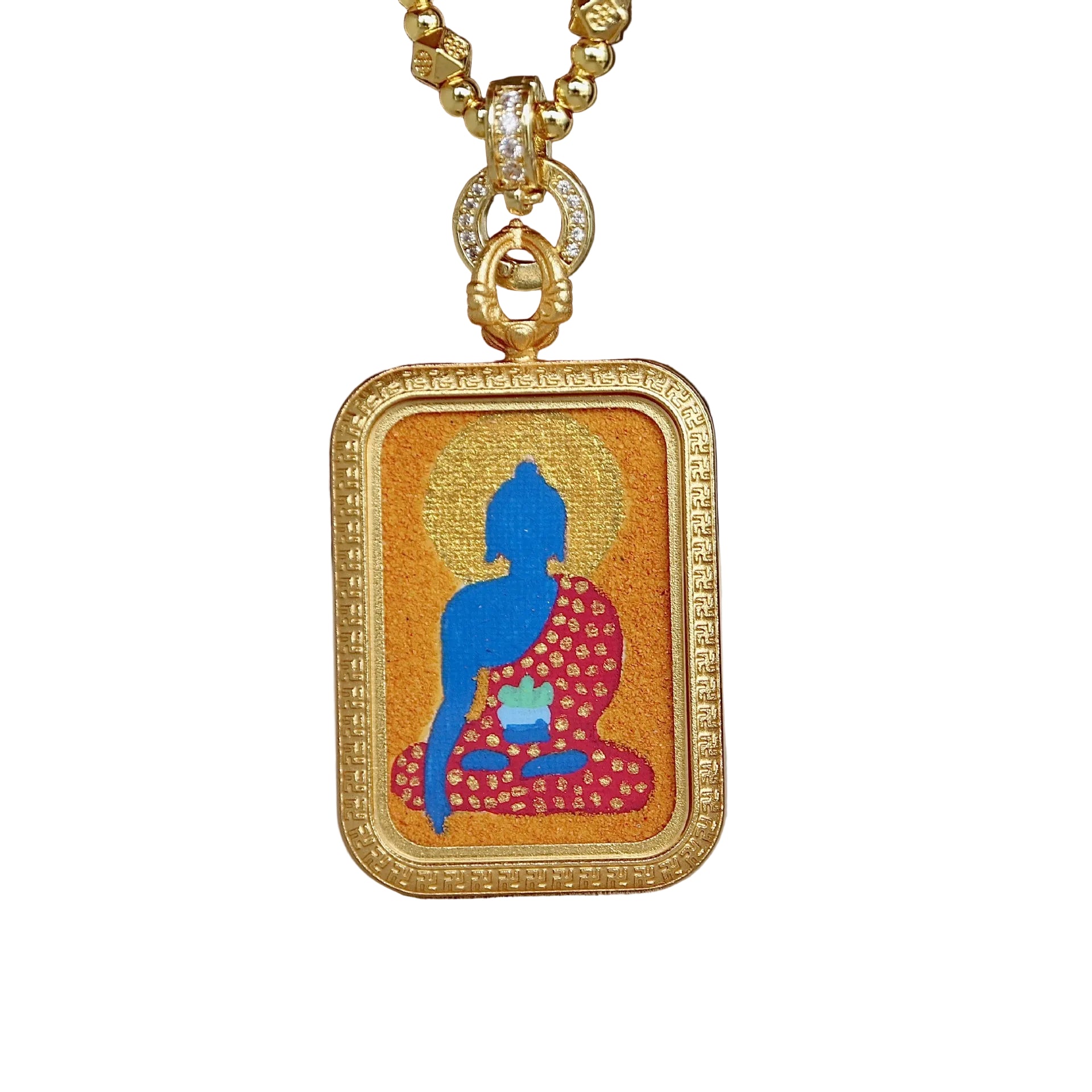 Medicine Buddha healing pendant Tibetan spiritual amulet