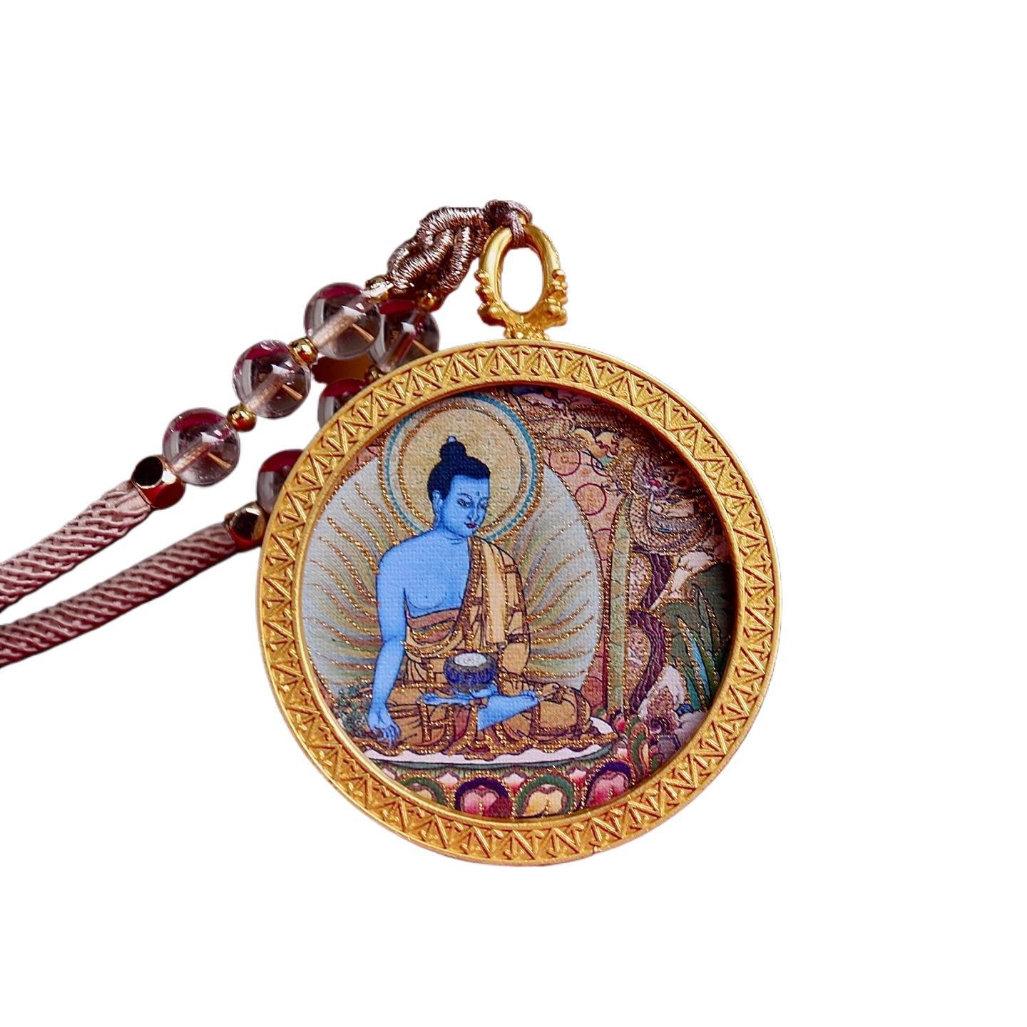 Medicine Buddha healing pendant Tibetan spiritual amulet