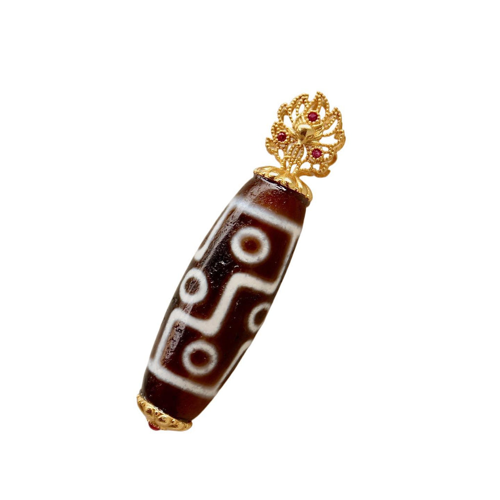 Nine eyed Tibetan dzi bracelet for luck prosperity and protection