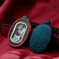 Aura Feng Thangka Gau Box necklace styled with bohemian casual outfits