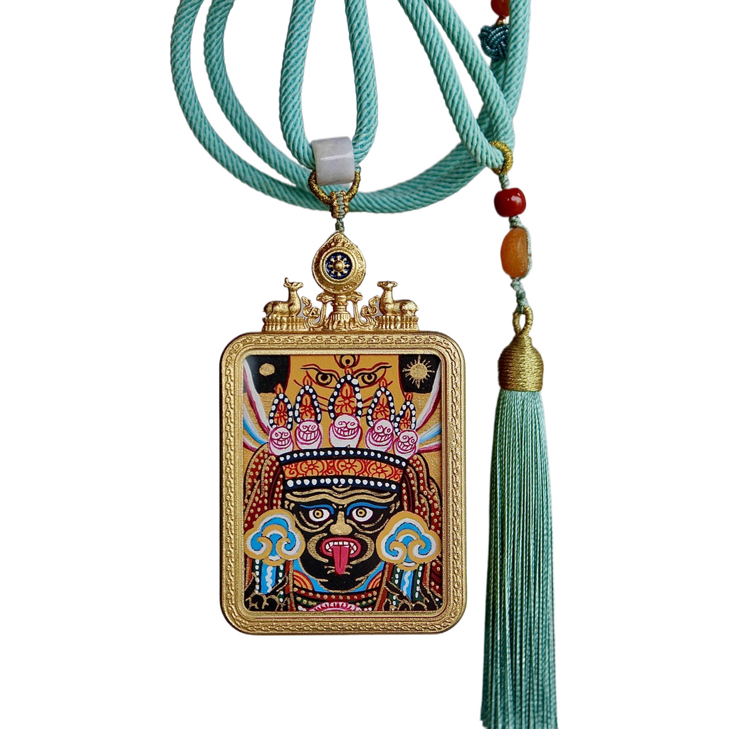 Zakhi Lhamo wealth goddess pendant for prosperity and protection
