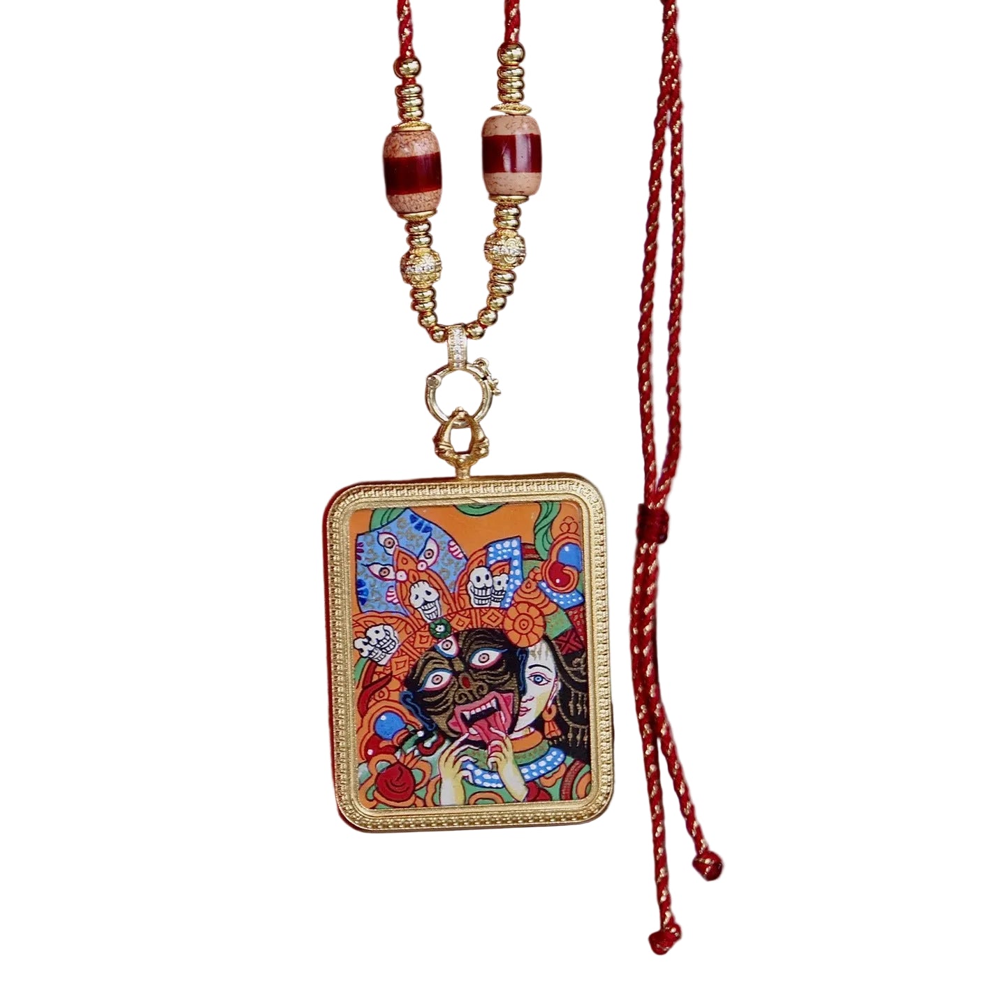 Zakhi Lhamo wealth goddess pendant for prosperity and protection